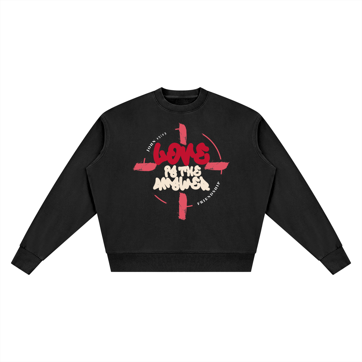 LOVE IS THE ANSWER | VINTAGE WASH CREWNECK SWEATSHIRT