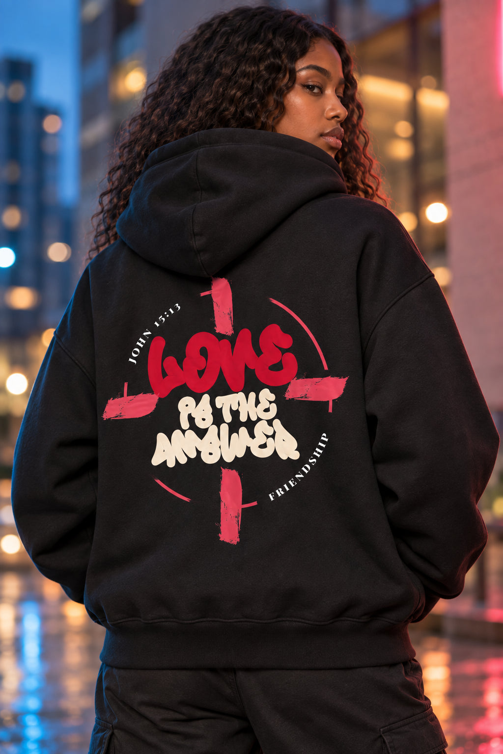 LOVE IS THE ANSWER | BOXY FLEECE HOODIE