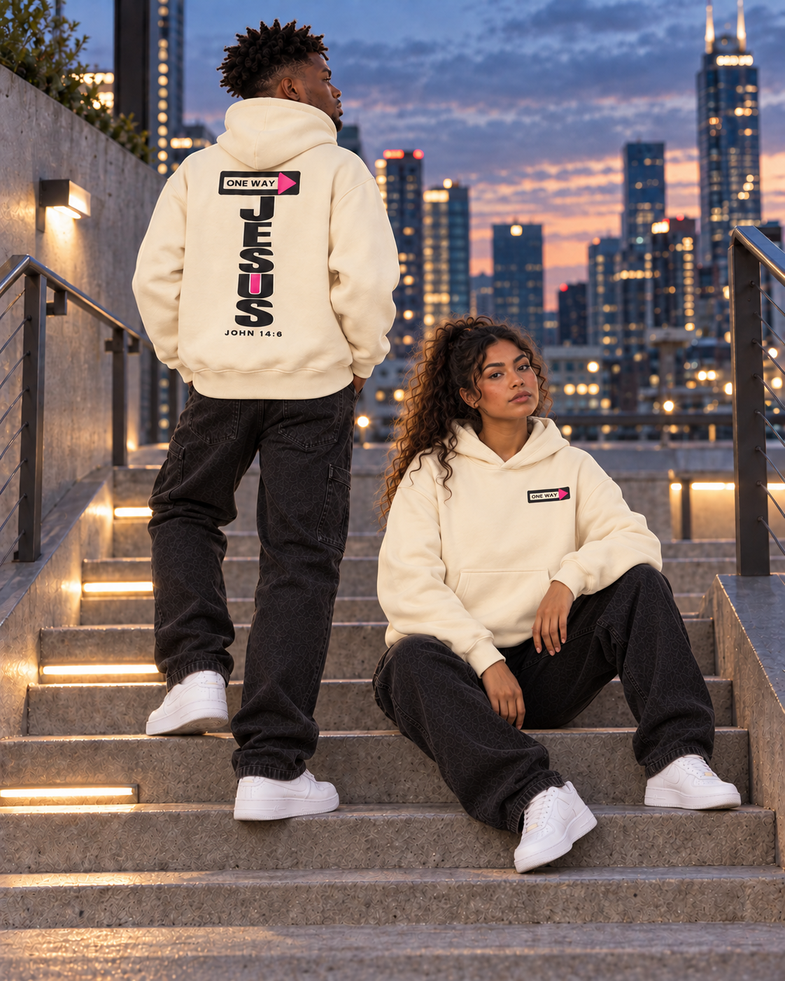 JESUS ONE WAY | OVERSIZED BOXY FIT HOODIE