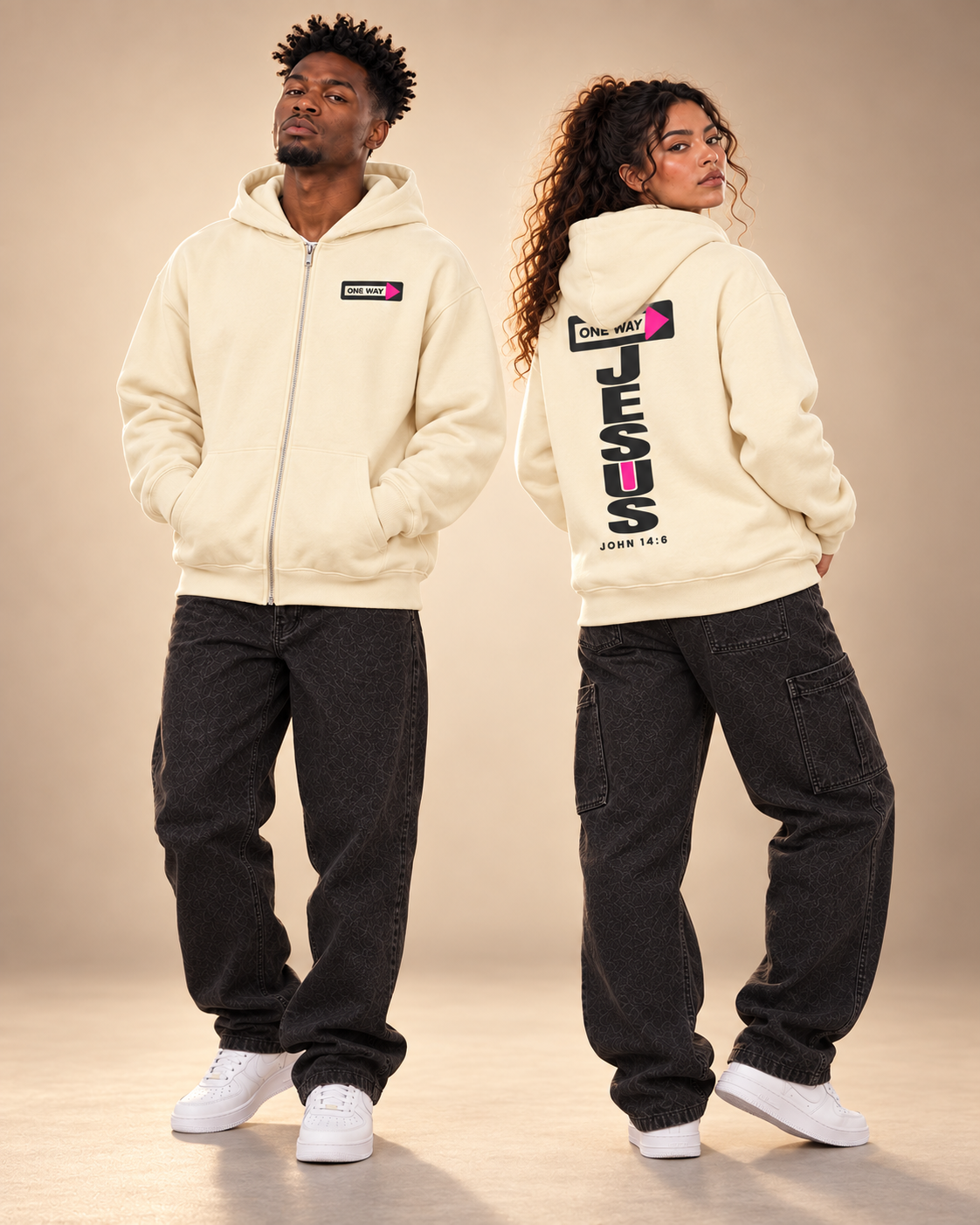 JESUS ONE WAY | HEAVYWEIGHT FULL-ZIP HOODIE