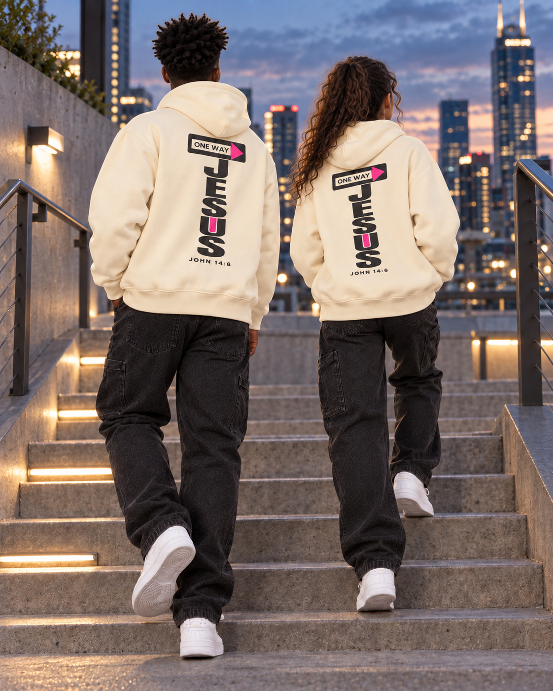 JESUS ONE WAY | OVERSIZED BOXY FIT HOODIE