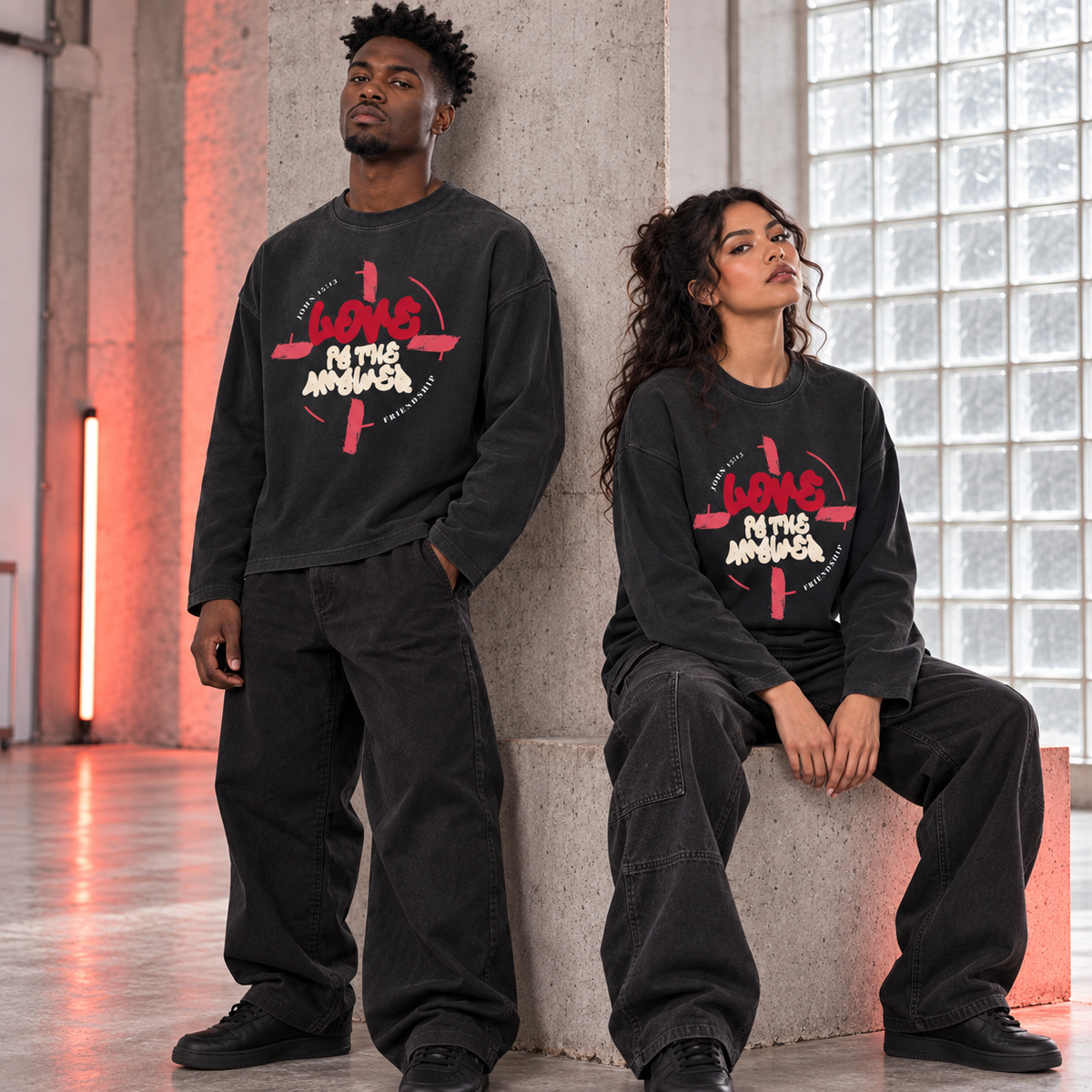 LOVE IS THE ANSWER | SUNFADE LONG-SLEEVE TEE
