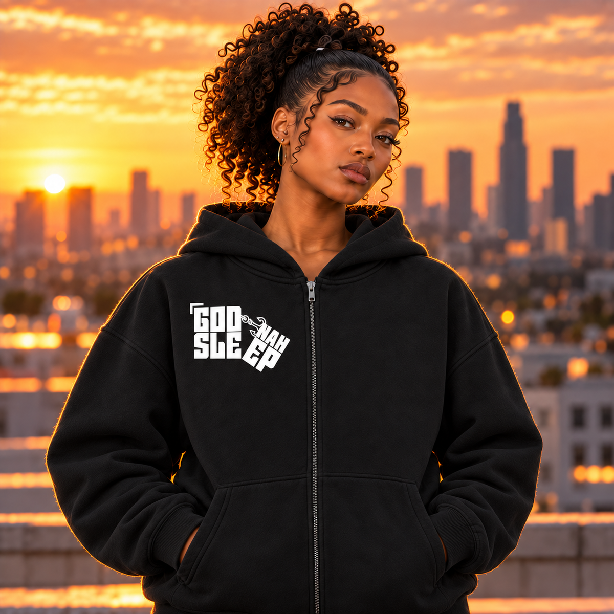 GOD NAH SLEEP | PREMIUM ZIP-UP HOODIE