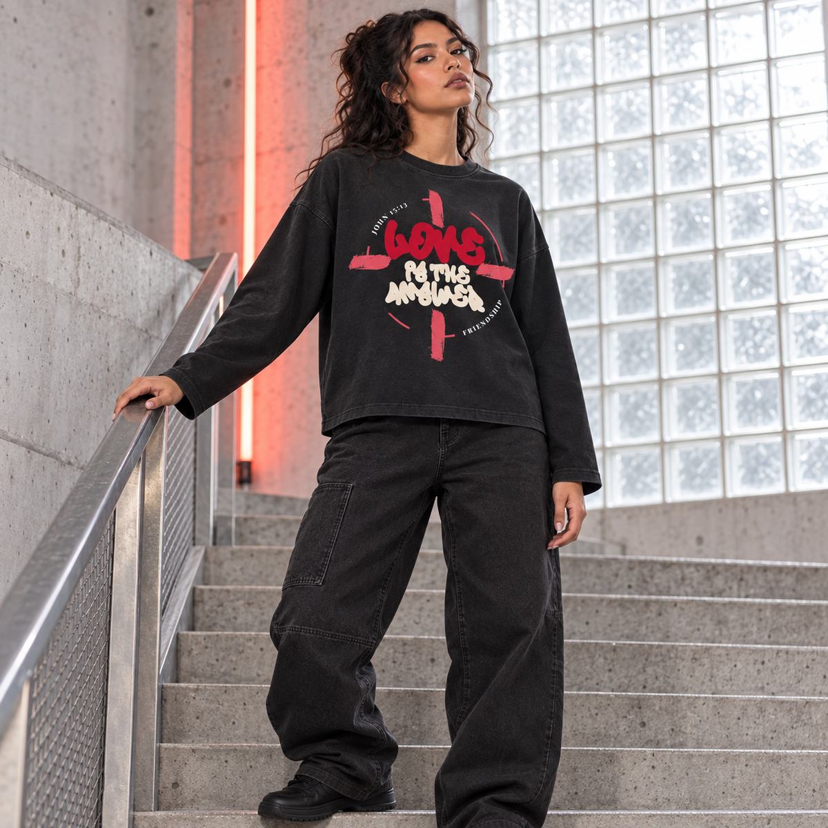 LOVE IS THE ANSWER | SUNFADE LONG-SLEEVE TEE