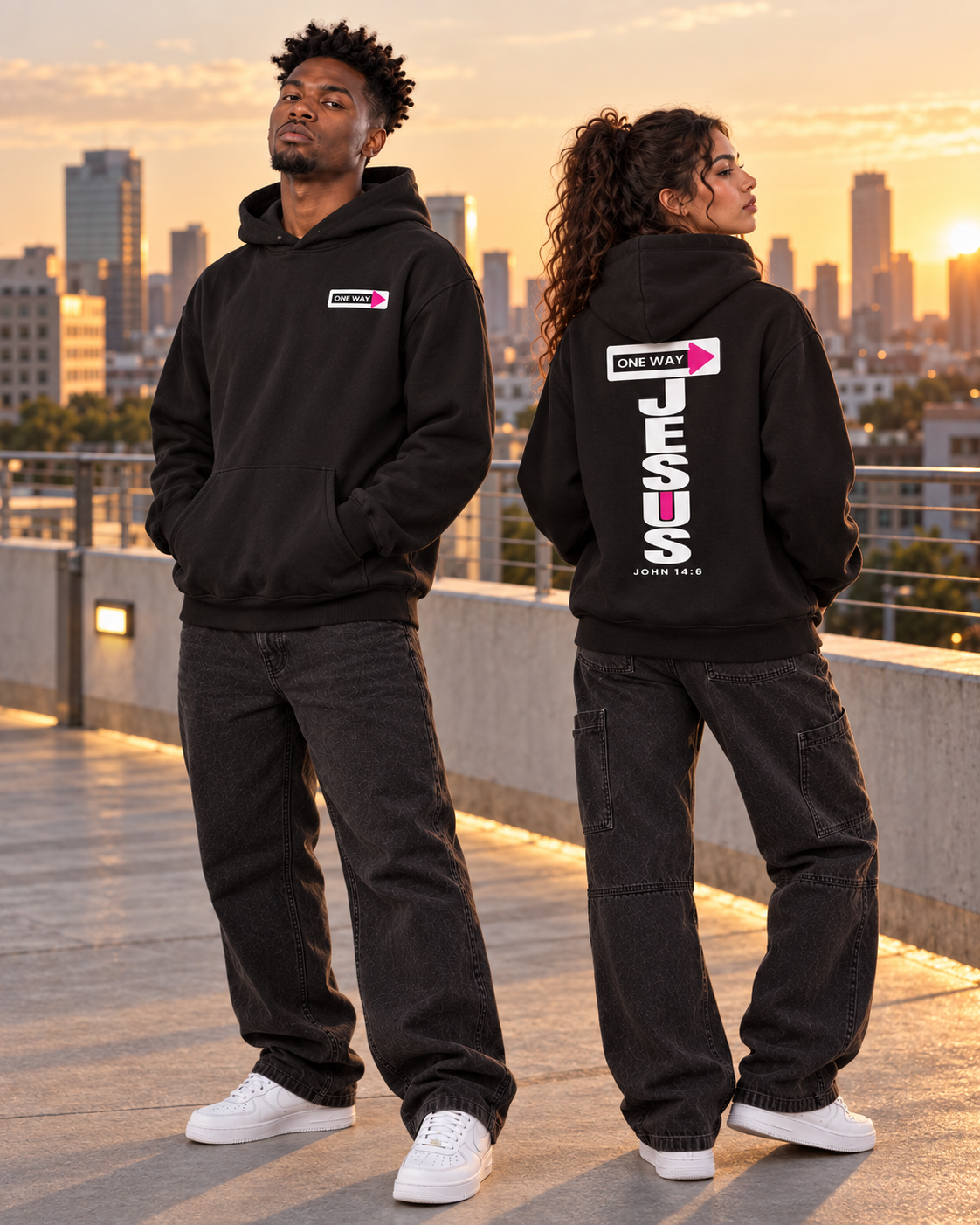 JESUS ONE WAY | OVERSIZED BOXY FIT HOODIE