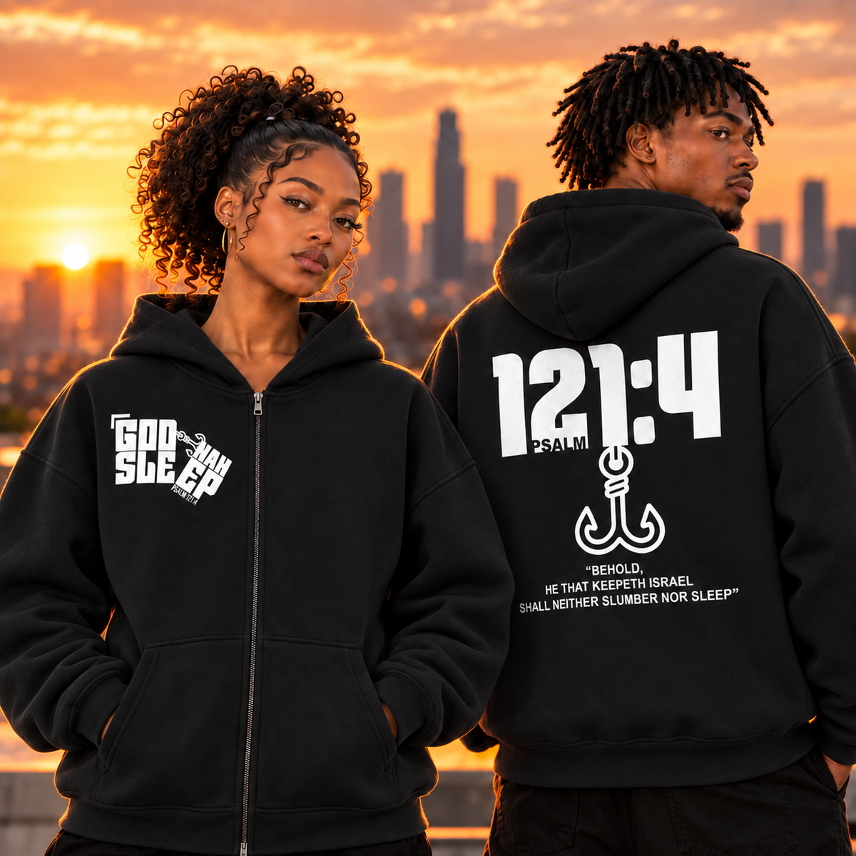 GOD NAH SLEEP | PREMIUM ZIP-UP HOODIE
