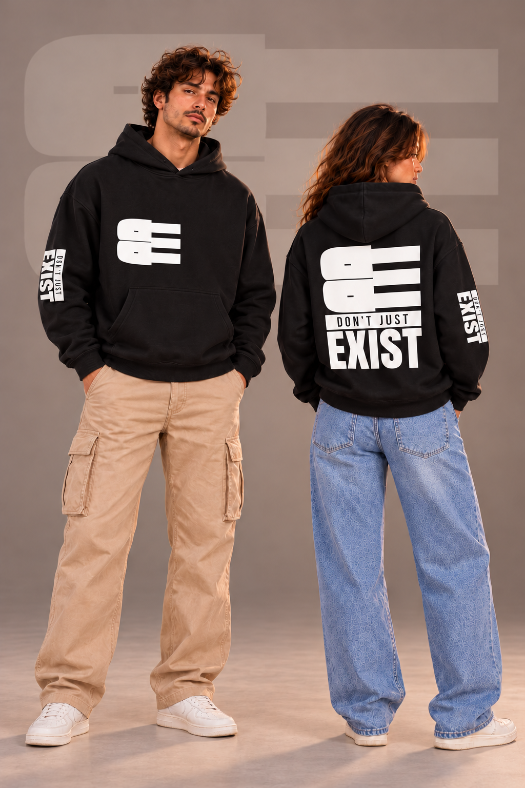 BE - DON’T JUST EXIST | OVERSIZE FLEECED HOODIE