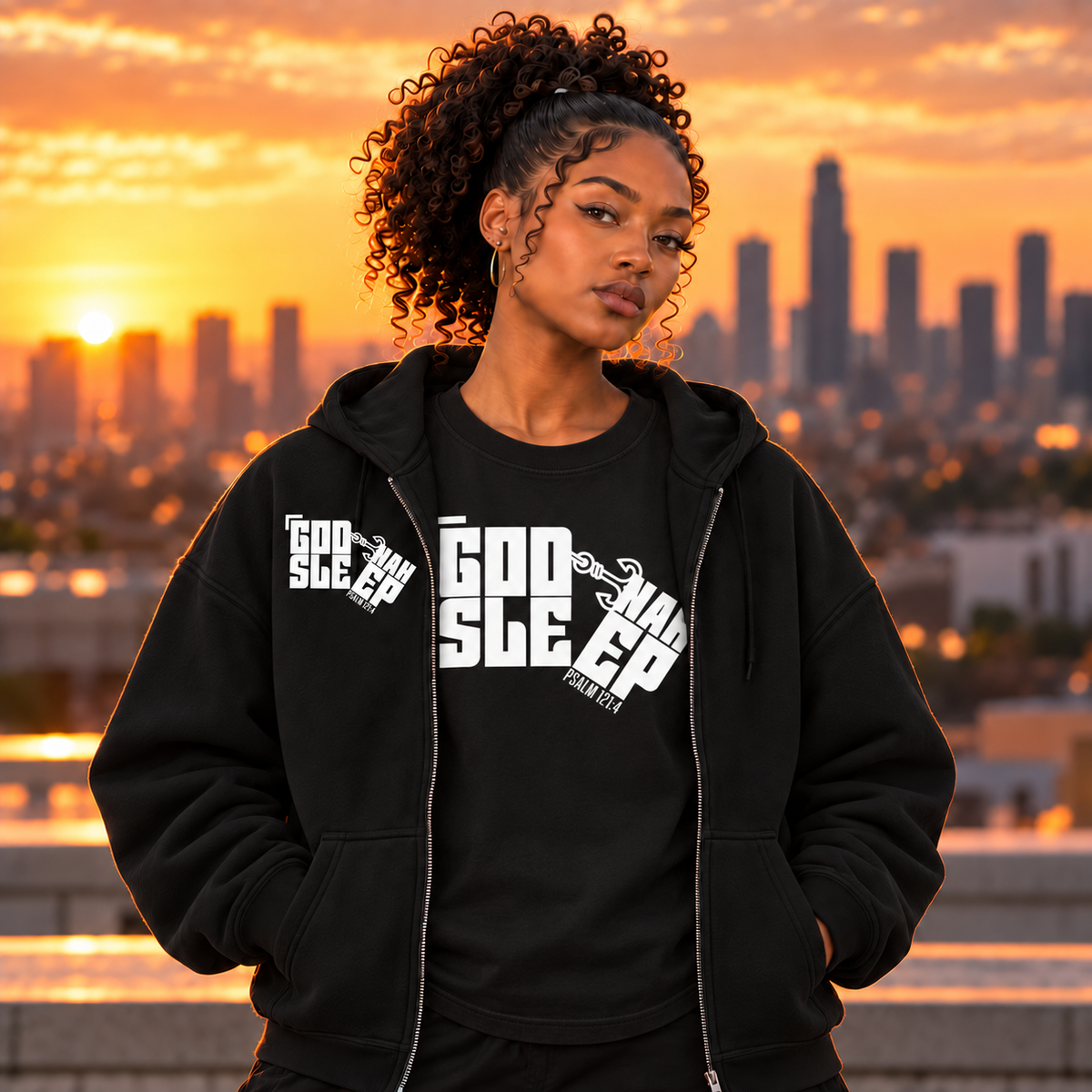 GOD NAH SLEEP | PREMIUM ZIP-UP HOODIE