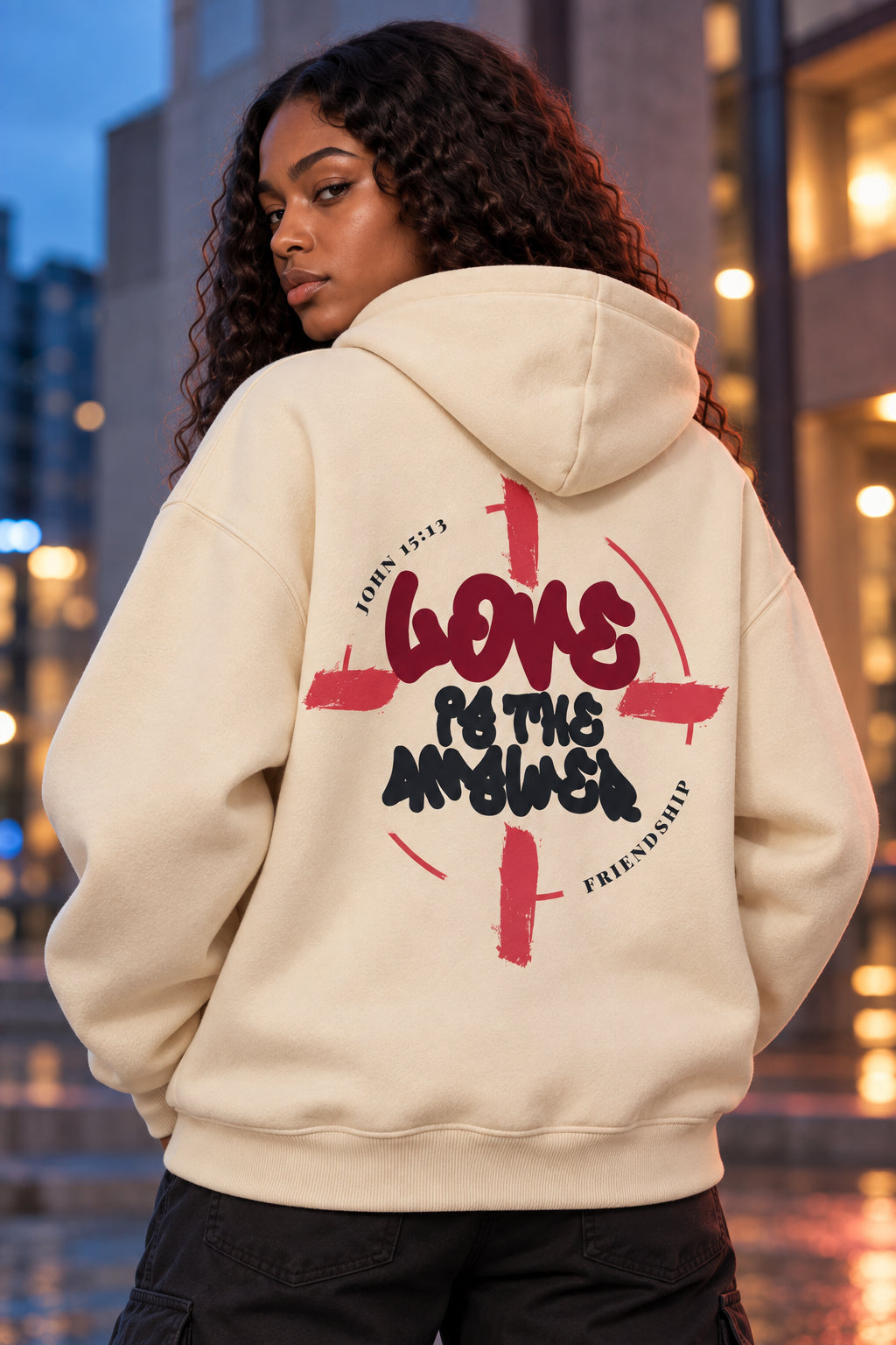 LOVE IS THE ANSWER | BOXY FLEECE HOODIE