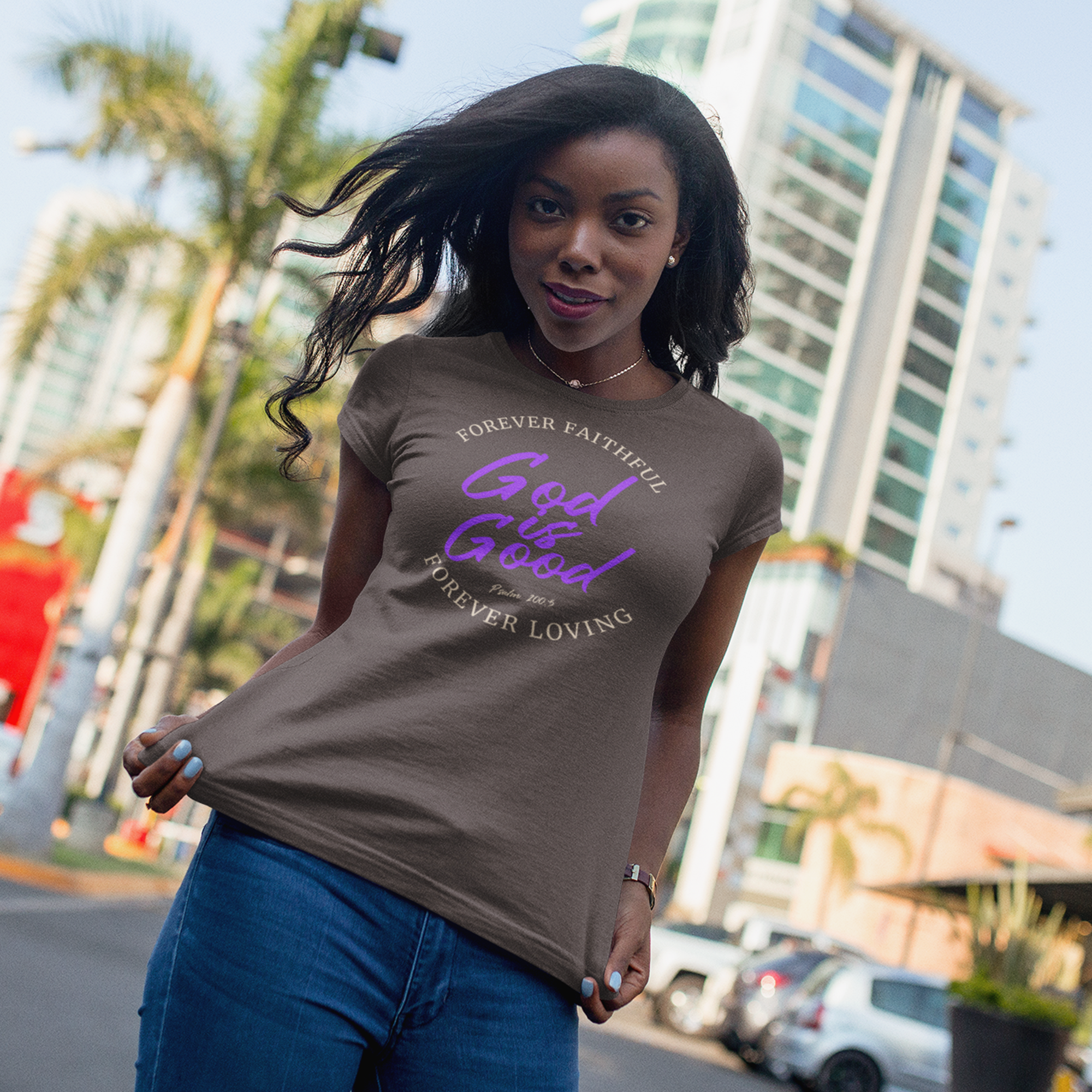 God Is Good - Forever Faithful • Forever Loving | Premium T-Shirt | JacoderFaithwear