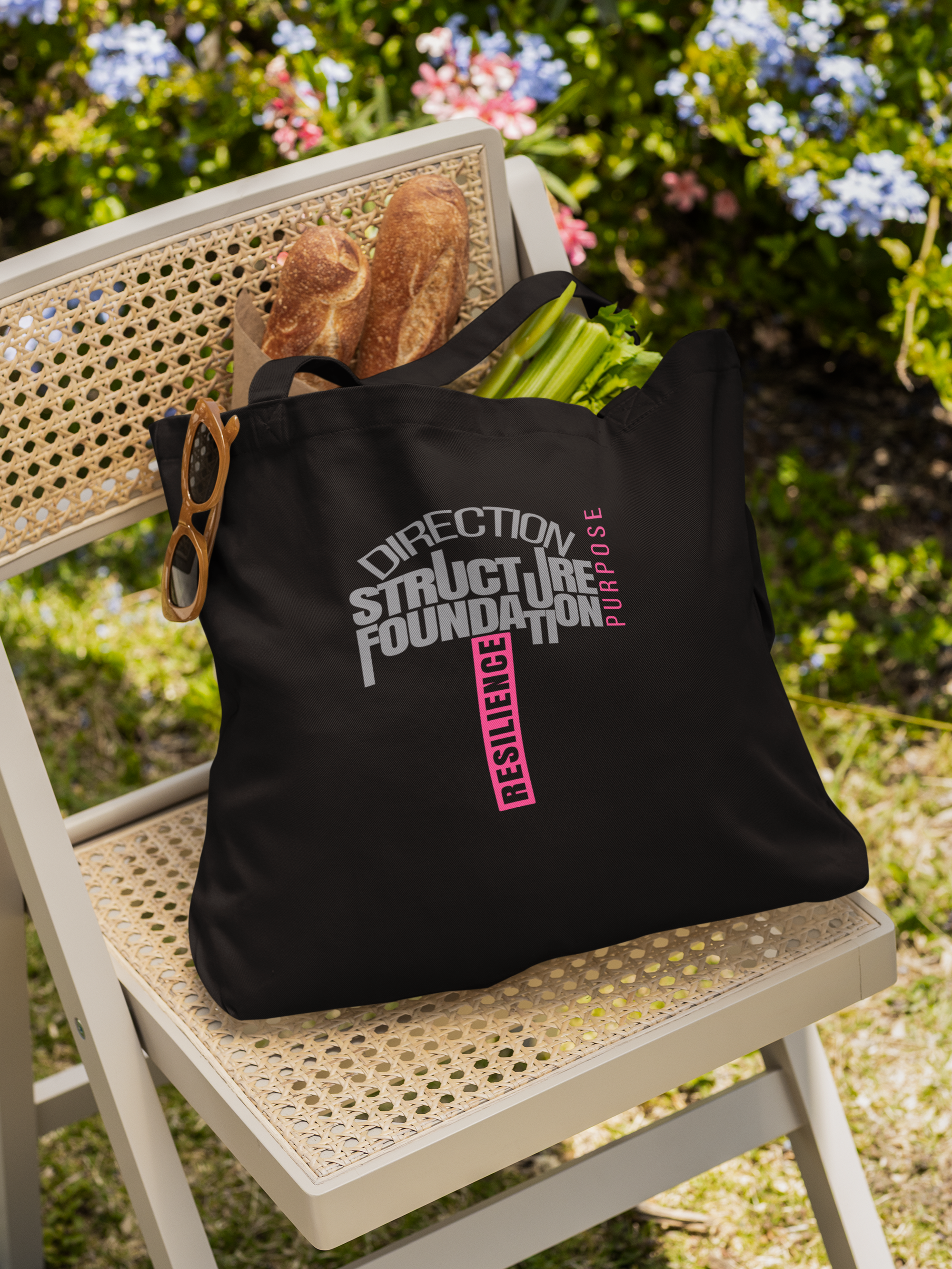 Carry Your Faith With Purpose — Premium Black Organic Tote Bag