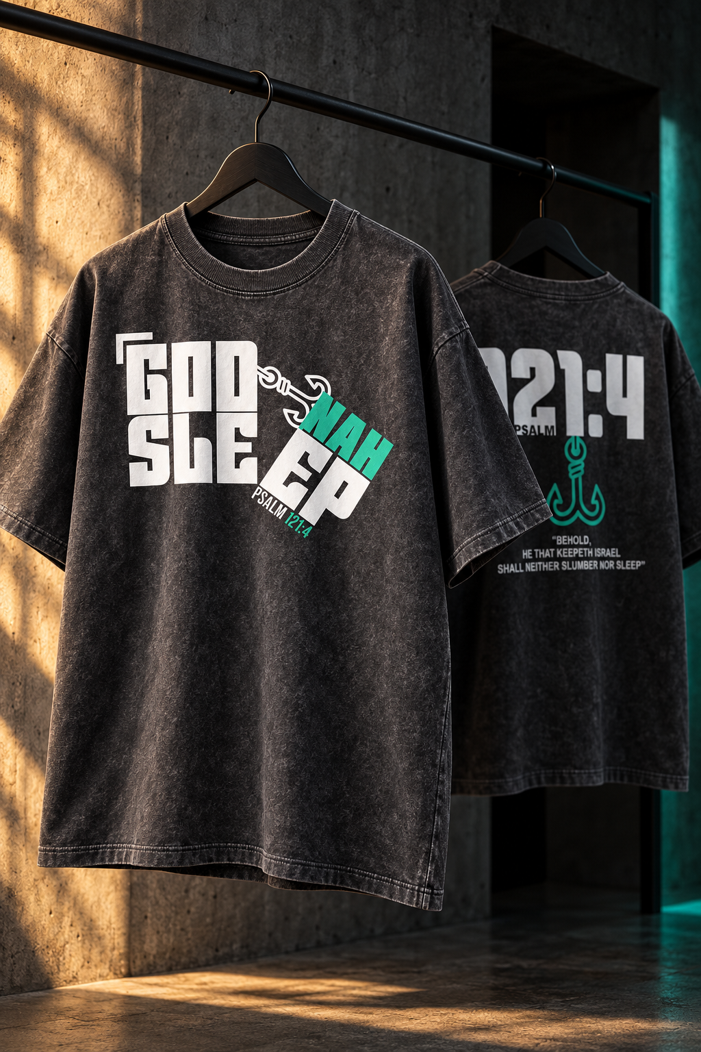 GOD NAH SLEEP | VINTAGE GRAY - TEAL ACCENT EDITION