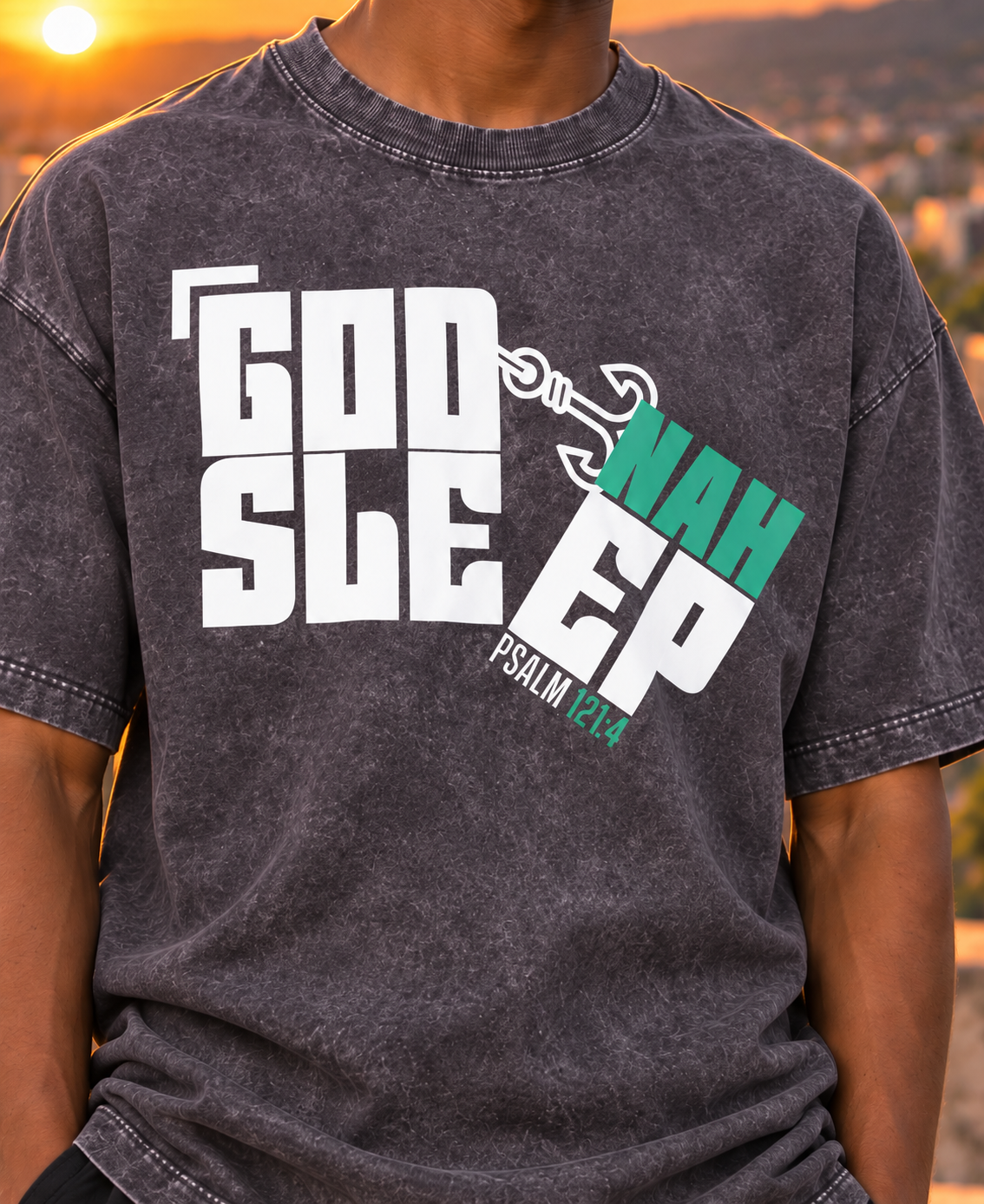 GOD NAH SLEEP | VINTAGE GRAY - TEAL ACCENT EDITION