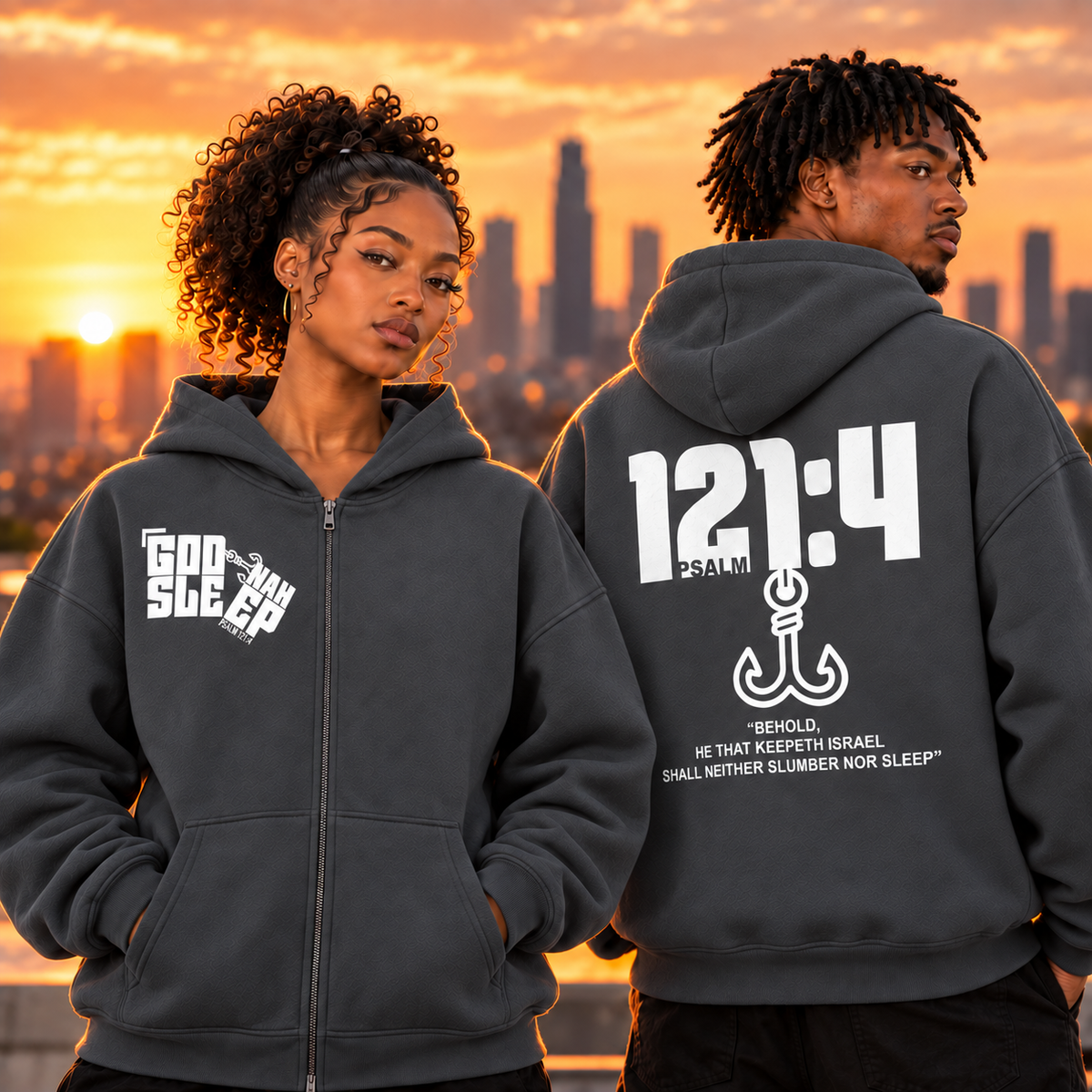 GOD NAH SLEEP | PREMIUM ZIP-UP HOODIE