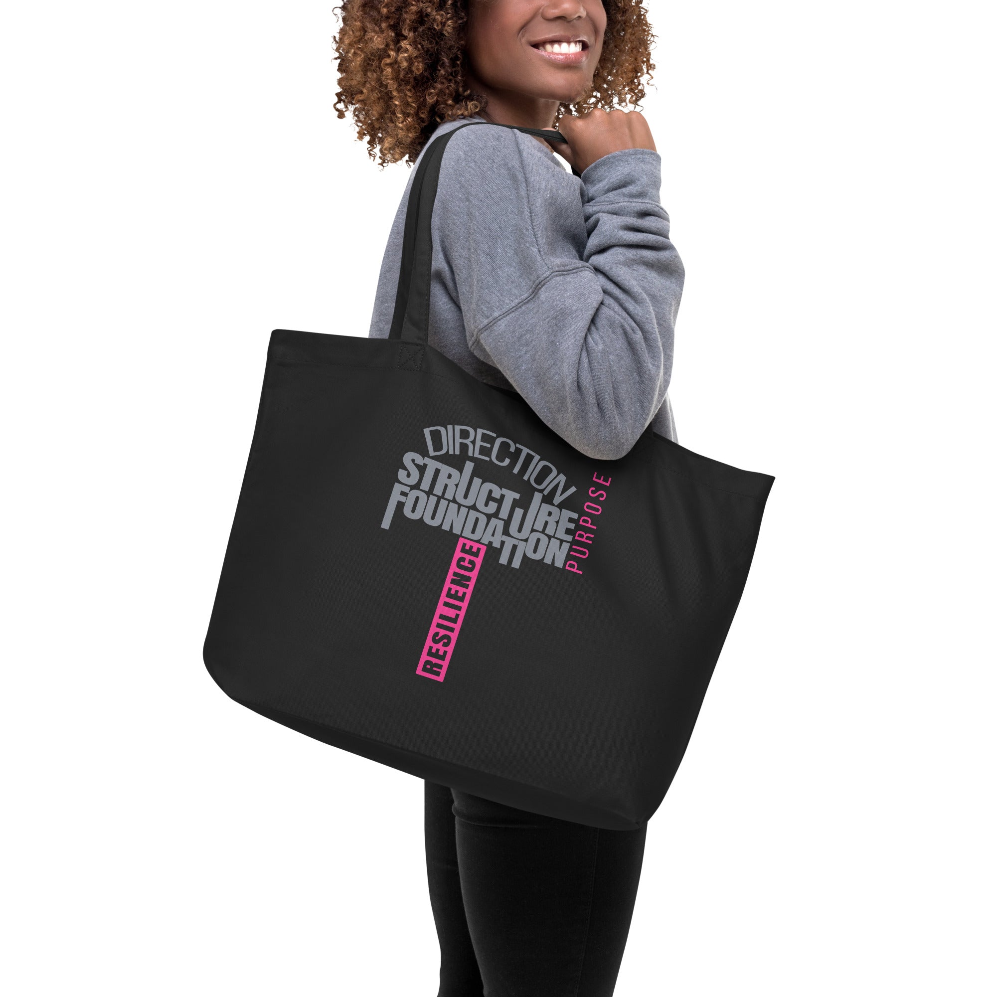 Carry Your Faith With Purpose — Premium Black Organic Tote Bag