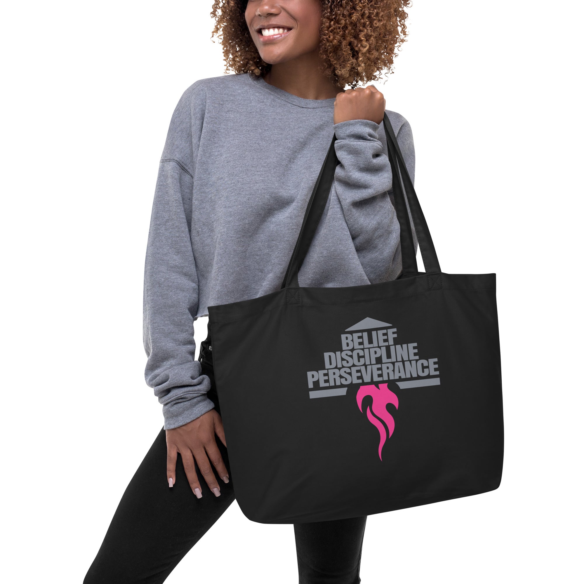 Carry Your Faith With Purpose — Premium Black Organic Tote Bag
