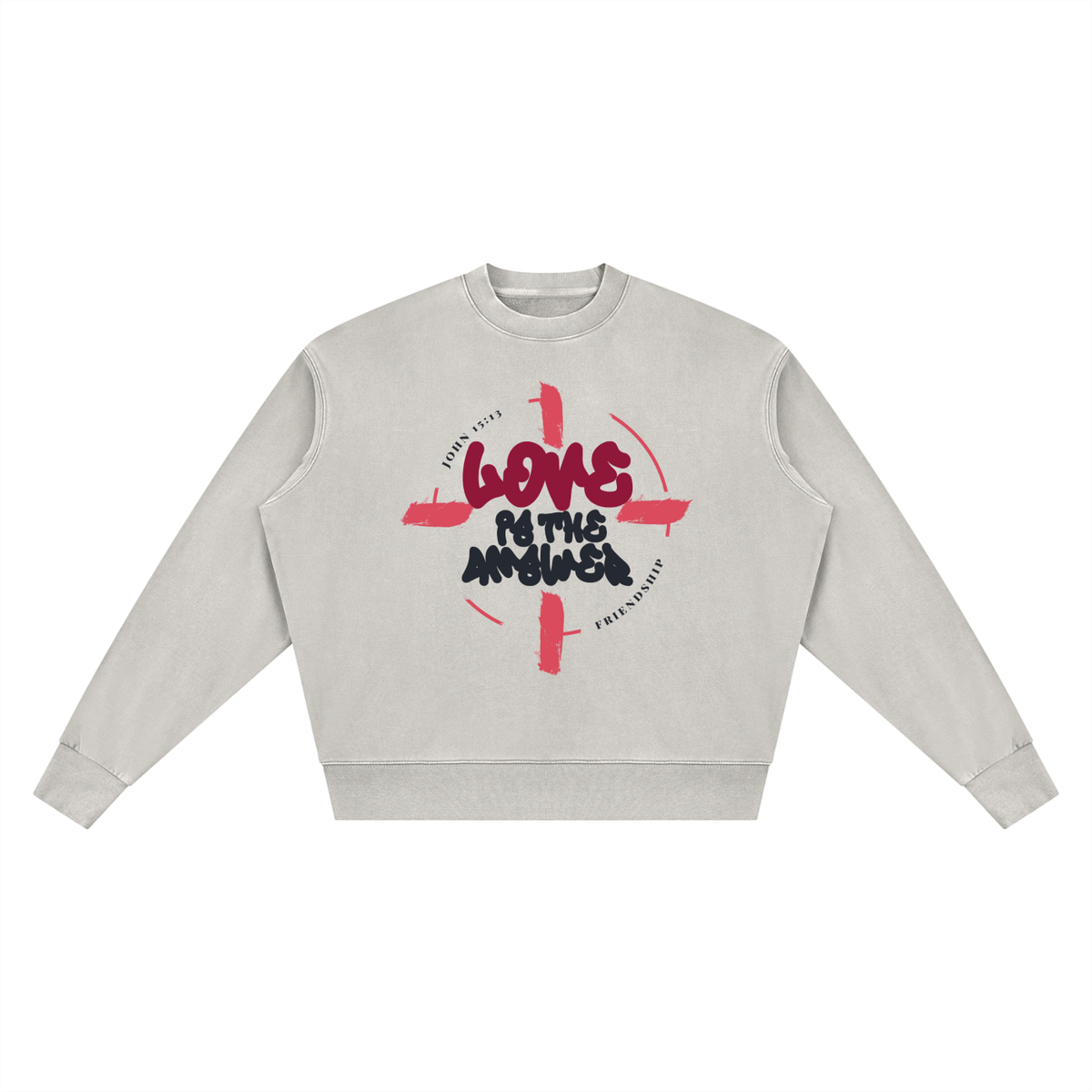LOVE IS THE ANSWER | VINTAGE WASH CREWNECK SWEATSHIRT