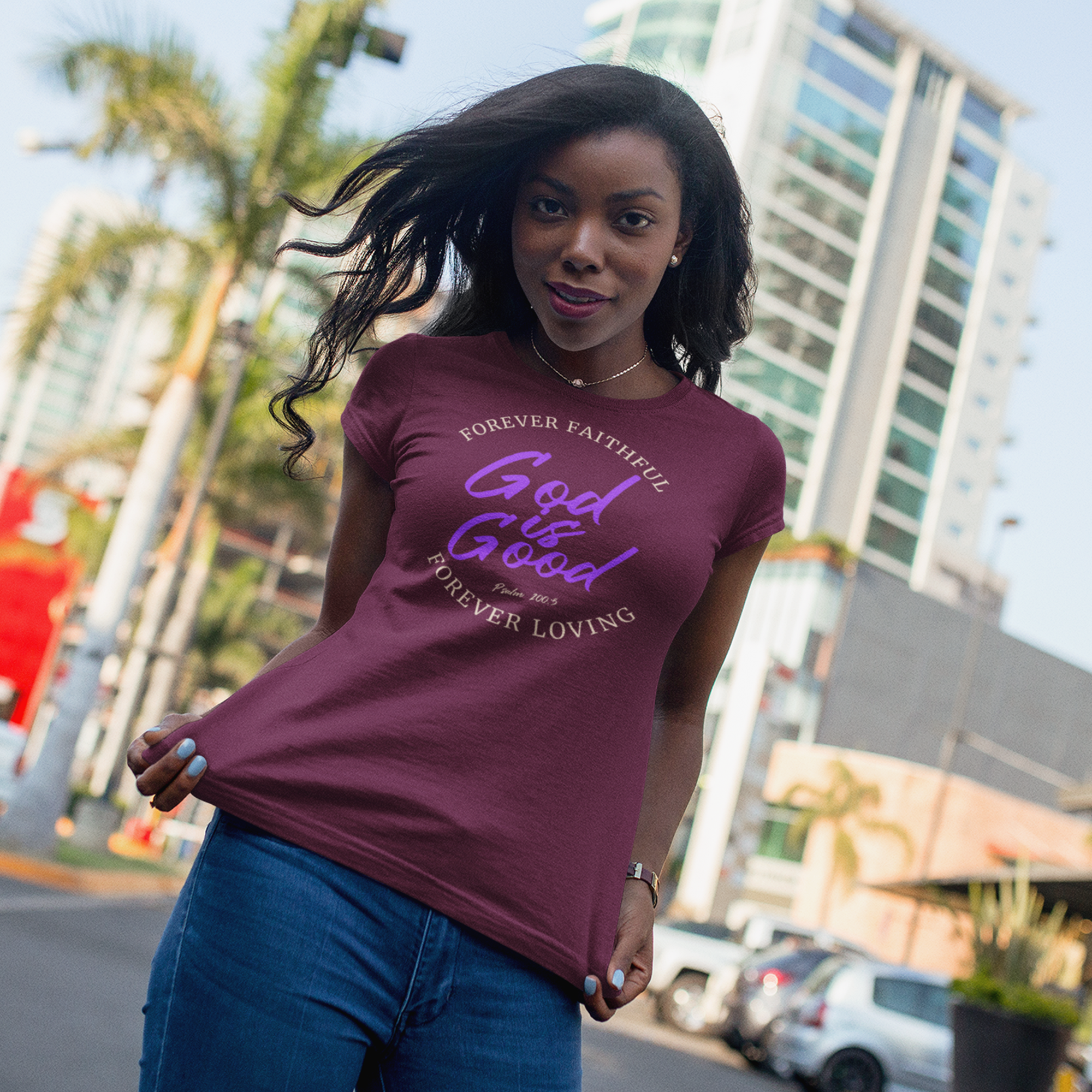 God Is Good - Forever Faithful • Forever Loving | Premium T-Shirt | JacoderFaithwear