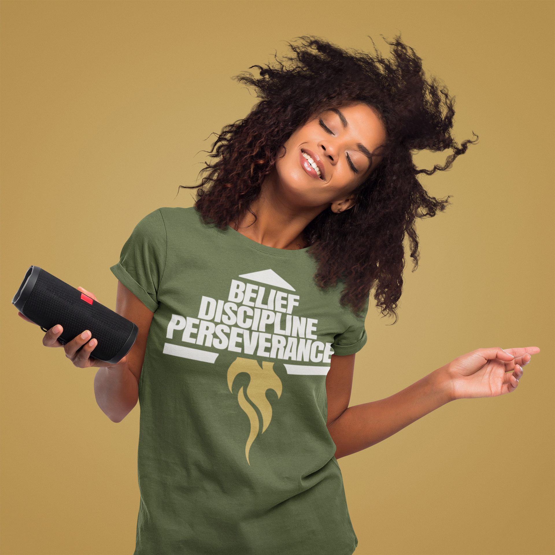 BELIEF DISCIPLINE PERSEVERANCE | Premium T-Shirt – Front + Back Print | JacoderFaithwear