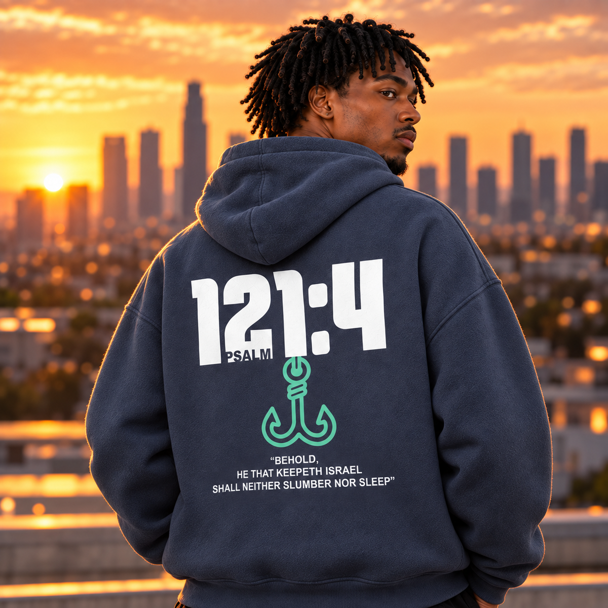 GOD NAH SLEEP | OVERSIZED HOODIE - NAVY TEAL EDITION