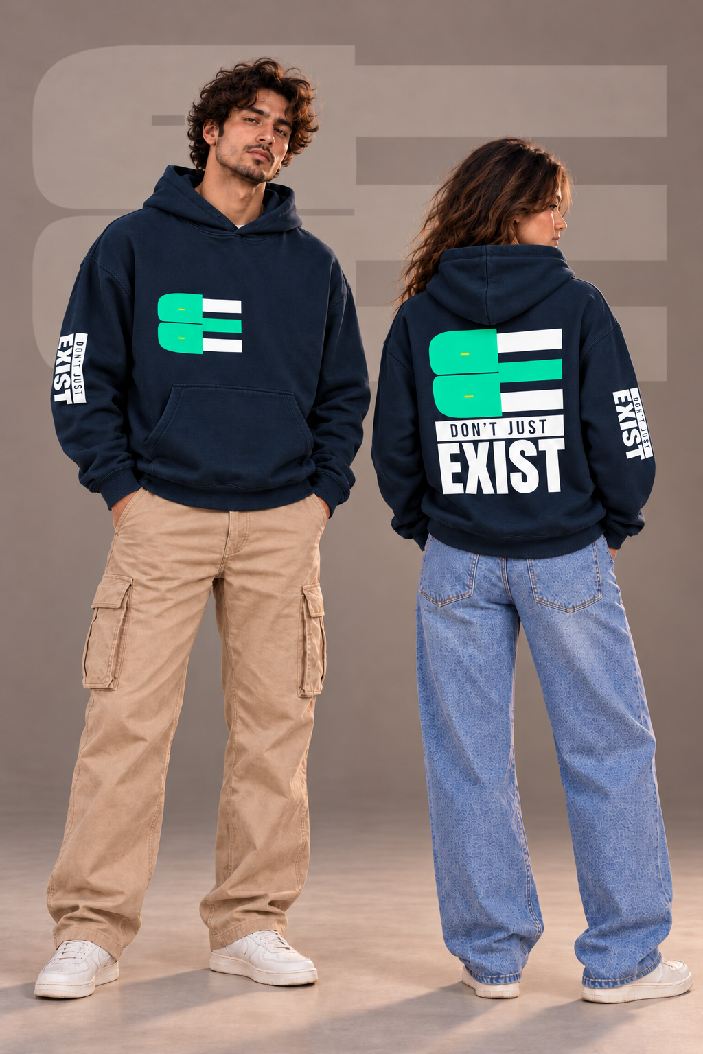 BE - DON’T JUST EXIST | OVERSIZE FLEECED HOODIE