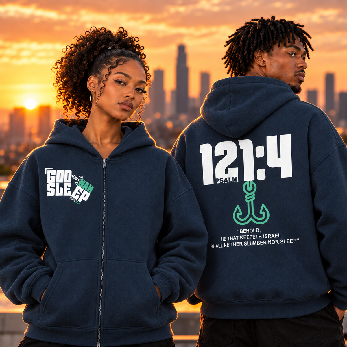 GOD NAH SLEEP | PREMIUM ZIP-UP HOODIE
