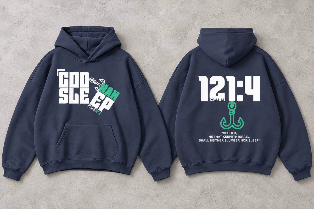 GOD NAH SLEEP | OVERSIZED HOODIE - NAVY TEAL EDITION