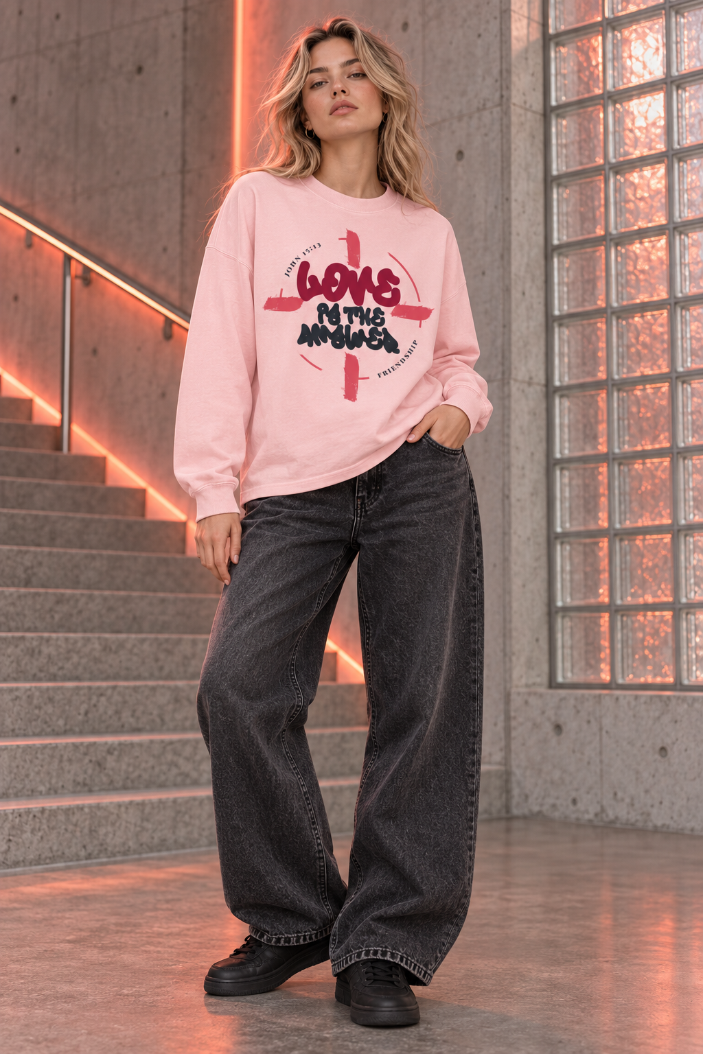 LOVE IS THE ANSWER | SUNFADE LONG-SLEEVE TEE