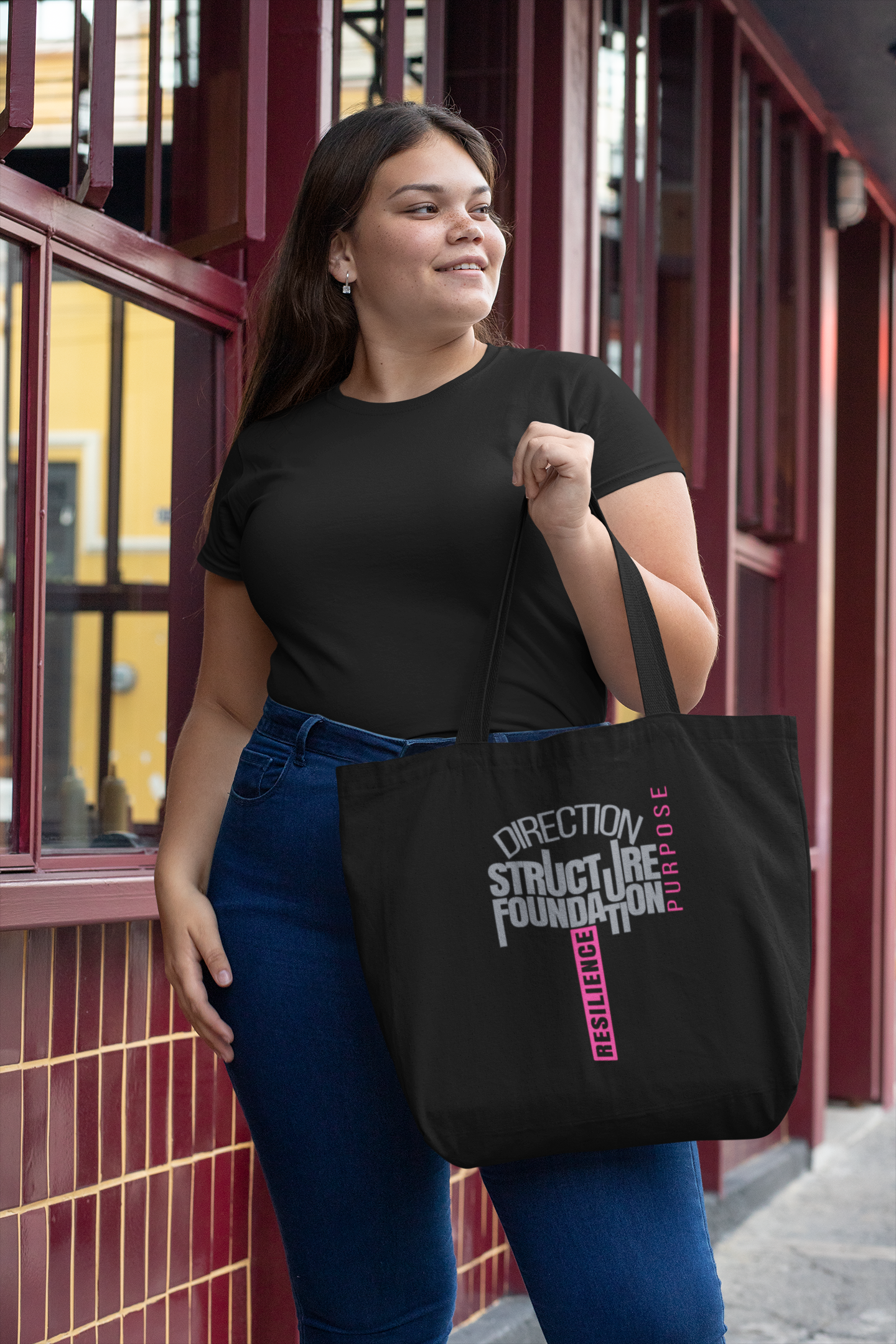 Carry Your Faith With Purpose — Premium Black Organic Tote Bag