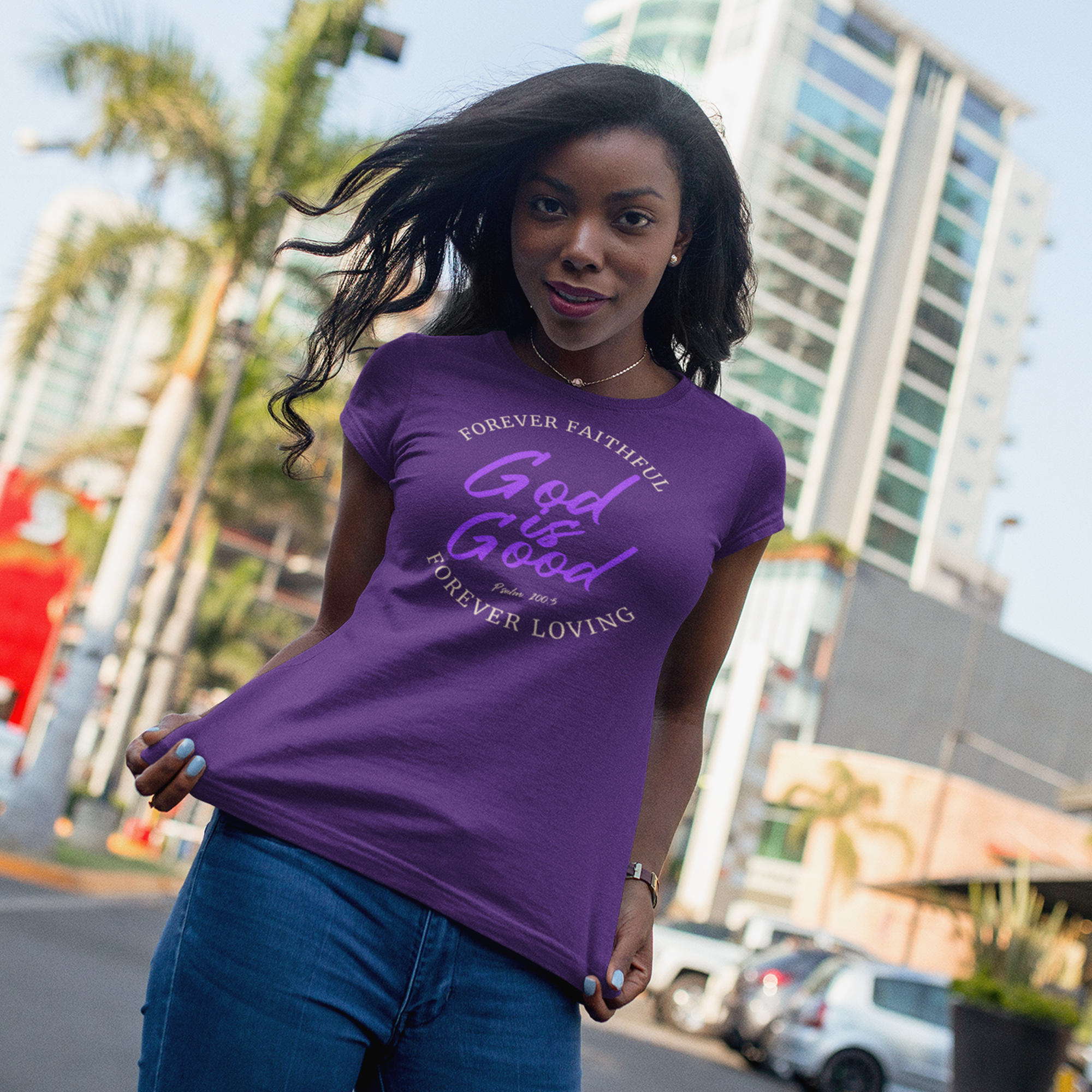 God Is Good - Forever Faithful • Forever Loving | Premium T-Shirt | JacoderFaithwear