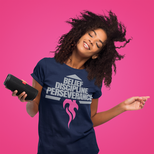 BELIEF DISCIPLINE PERSEVERANCE | Premium T-Shirt – Front Print Only | JacoderFaithwear