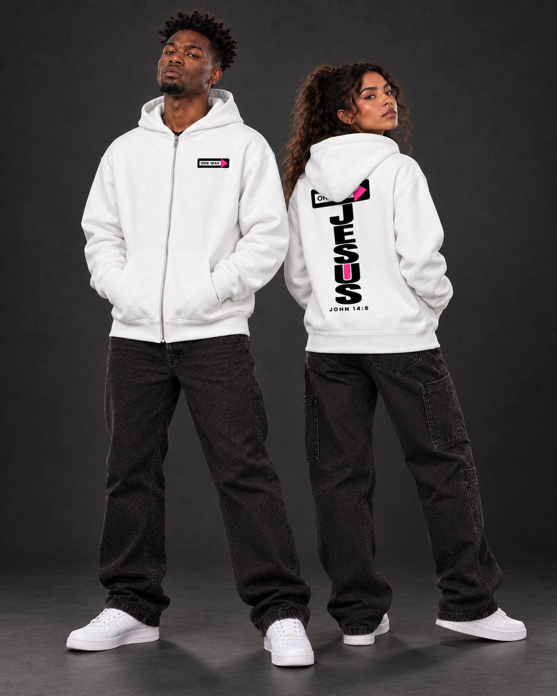 JESUS ONE WAY | HEAVYWEIGHT FULL-ZIP HOODIE